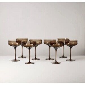 Set of 8 12oz Coupe Glasses Brown - Hearth & Hand with Magnolia NEW